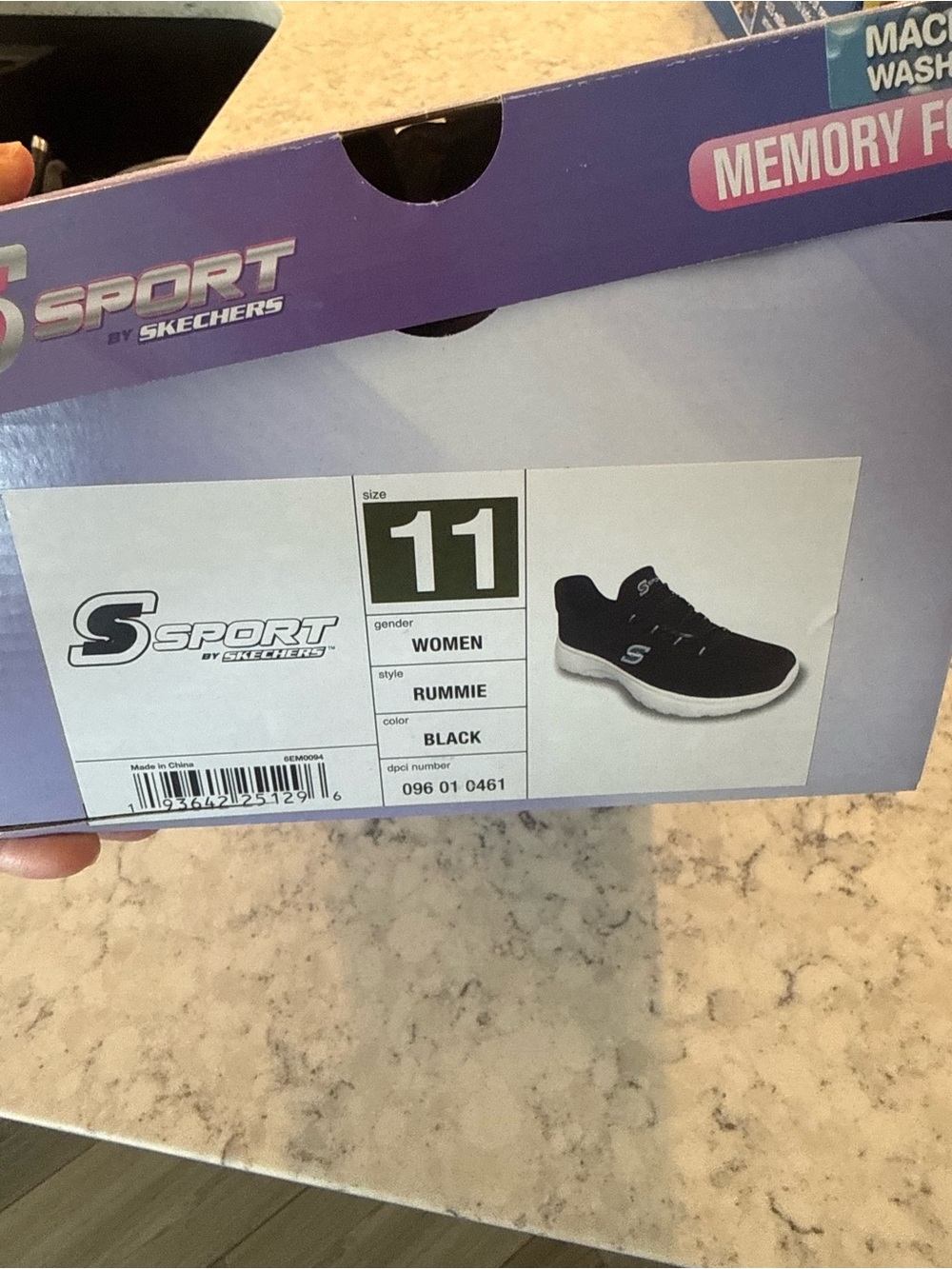Skechers Black and White Slip-On Athletic Sneakers - Picture 4 of 6